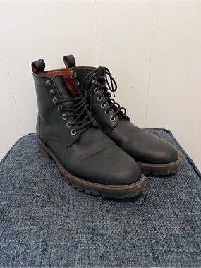 Patina Black Lace Up Boots